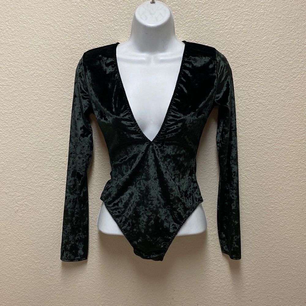 Victoria's Secret Crushed Velvet Bodysuit Medium/Large